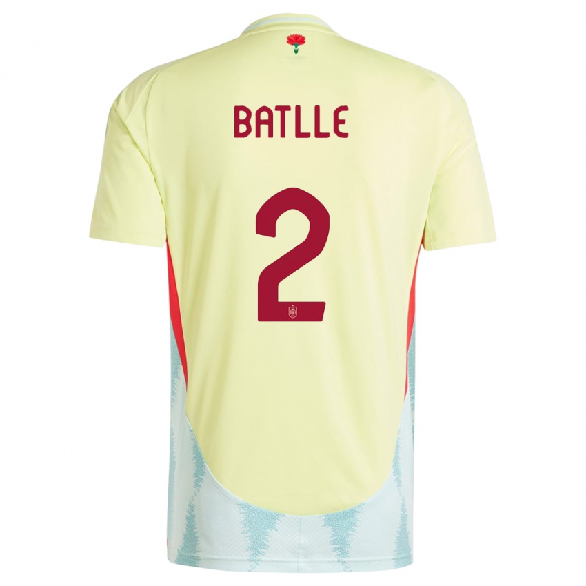 Hombre Camiseta España Ona Batlle #2 Amarillo 2ª Equipación 24-26 La Camisa Chile