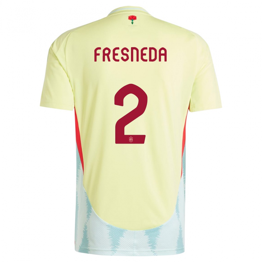 Hombre Camiseta España Ivan Fresneda #2 Amarillo 2ª Equipación 24-26 La Camisa Chile