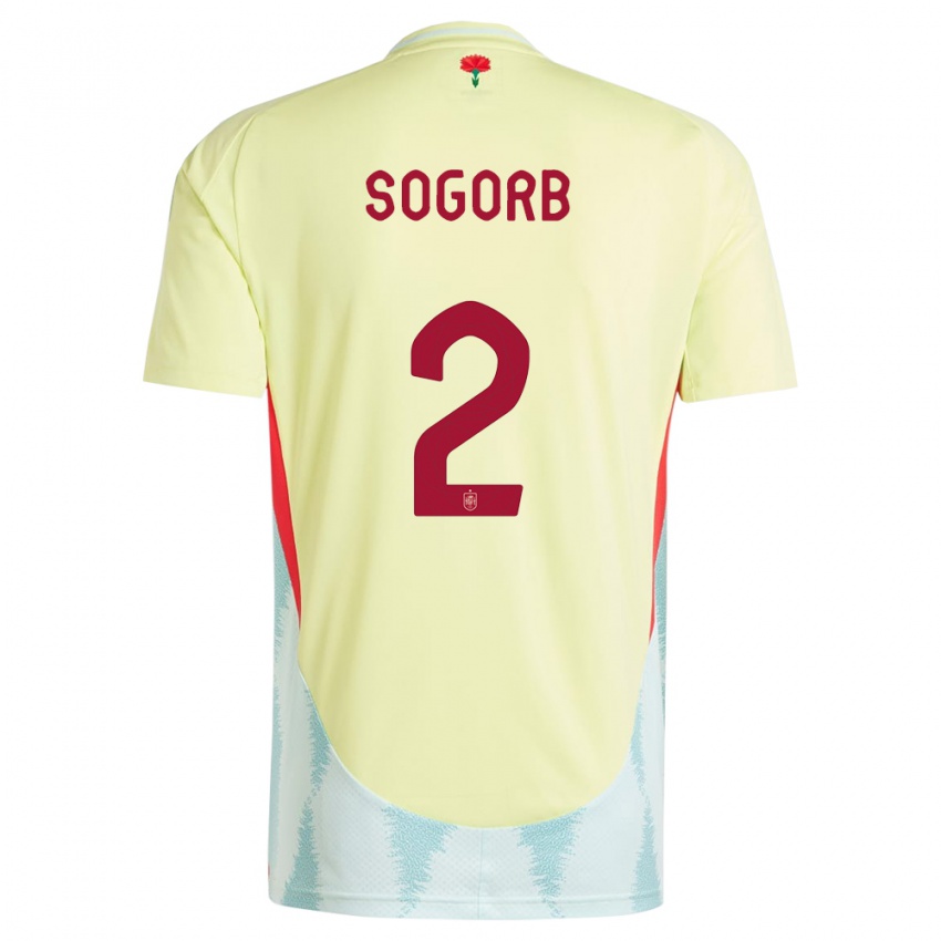 Hombre Camiseta España Carles Sogorb #2 Amarillo 2ª Equipación 24-26 La Camisa Chile