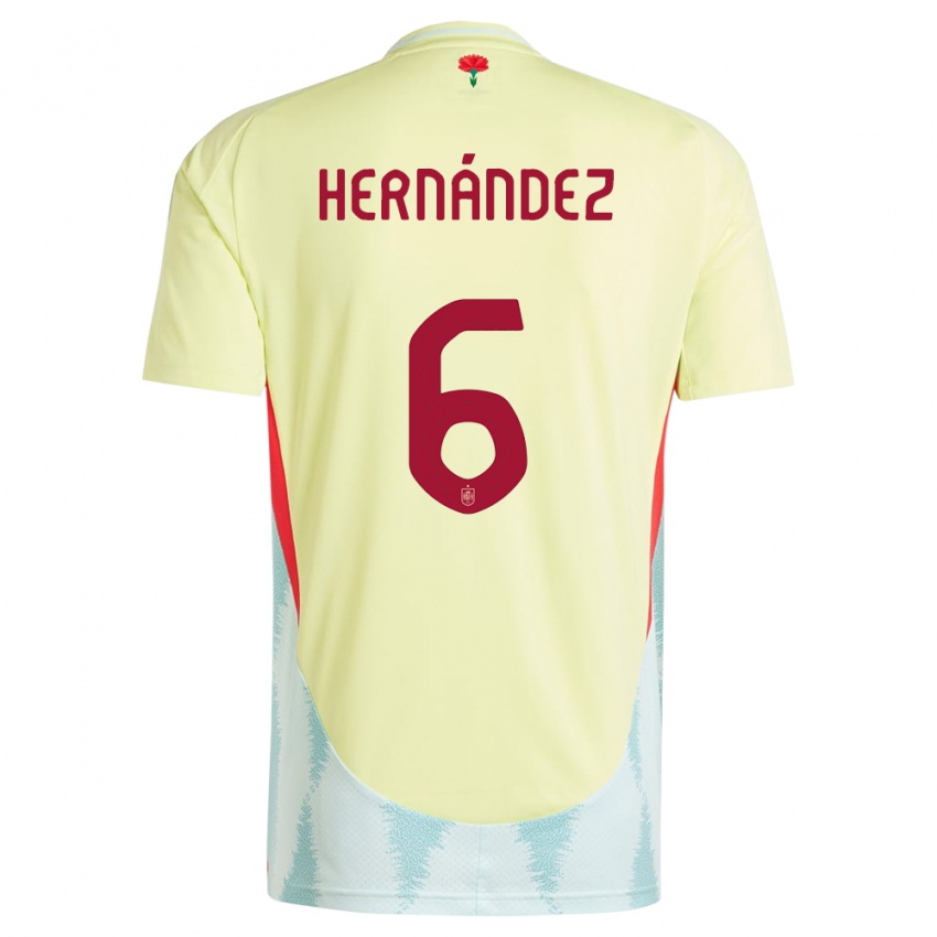 Hombre Camiseta España Gerard Hernandez #6 Amarillo 2ª Equipación 24-26 La Camisa Chile