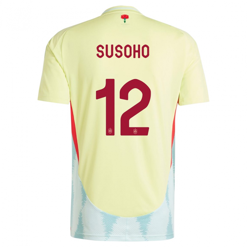 Hombre Camiseta España Mahamadou Susoho #12 Amarillo 2ª Equipación 24-26 La Camisa Chile