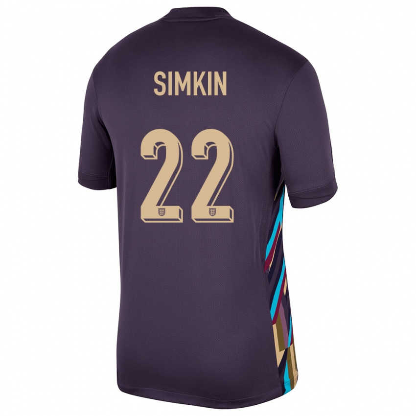 Hombre Camiseta Inglaterra Tommy Simkin #22 Pasa Oscura 2ª Equipación 24-26 La Camisa Chile