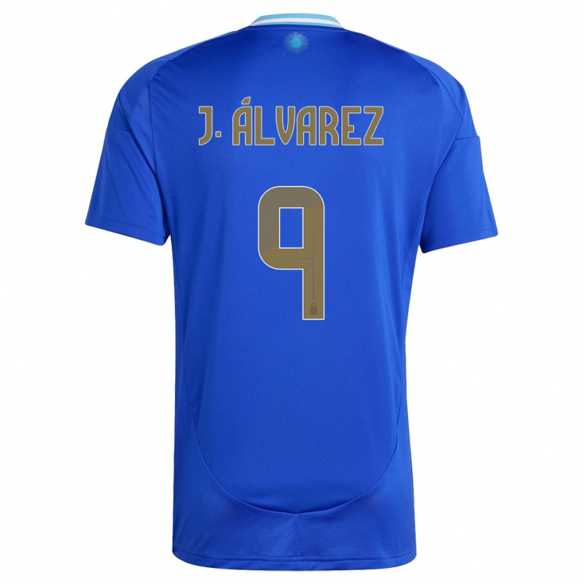 Hombre Camiseta Argentina Julian Alvarez #9 Azul 2ª Equipación 24-26 La Camisa Chile