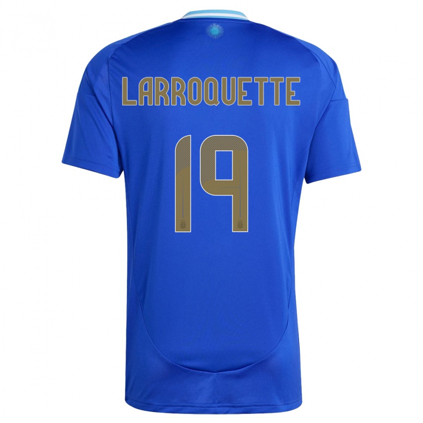 Hombre Camiseta Argentina Mariana Larroquette #19 Azul 2ª Equipación 24-26 La Camisa Chile