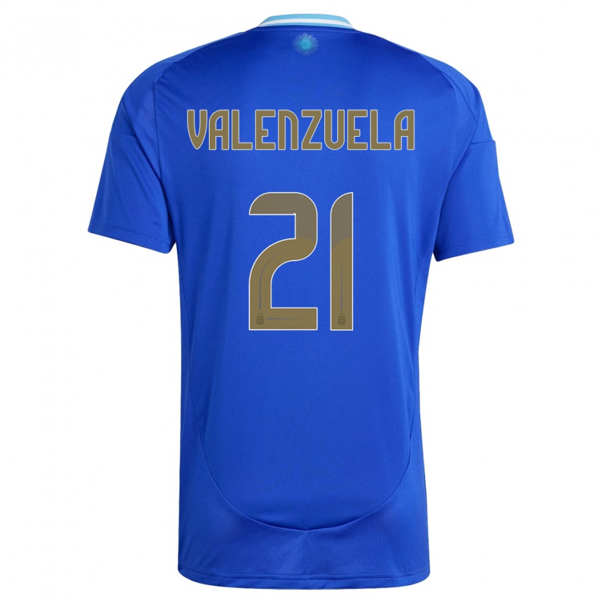 Hombre Camiseta Argentina Fernando Valenzuela #21 Azul 2ª Equipación 24-26 La Camisa Chile