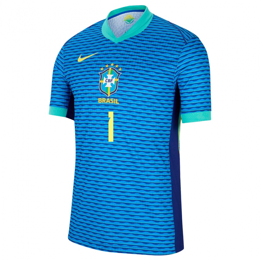 Hombre Camiseta Brasil Mycael Pontes #1 Azul 2ª Equipación 24-26 La Camisa Chile