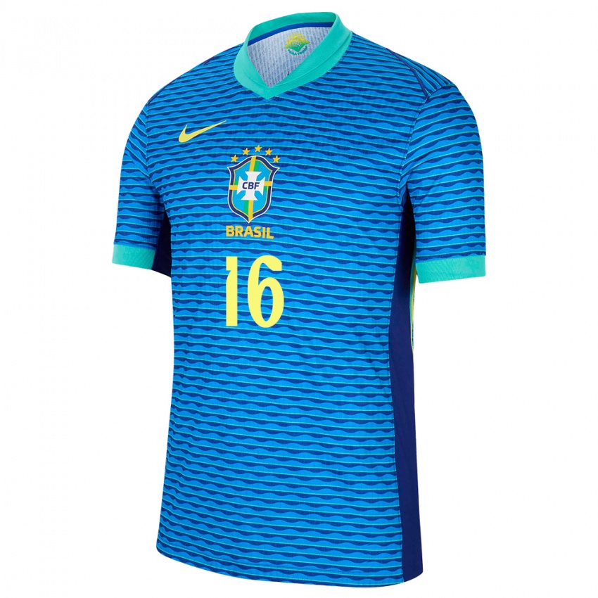 Hombre Camiseta Brasil Beatriz #16 Azul 2ª Equipación 24-26 La Camisa Chile