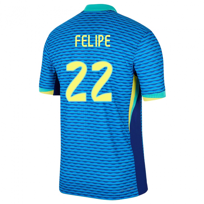 Hombre Camiseta Brasil Cayo Felipe #22 Azul 2ª Equipación 24-26 La Camisa Chile