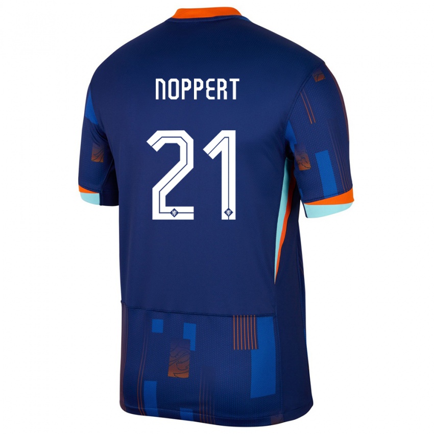 Hombre Camiseta Países Bajos Andries Noppert #21 Azul 2ª Equipación 24-26 La Camisa Chile