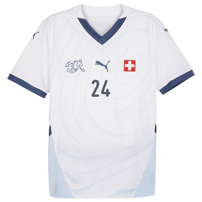 Hombre Camiseta Suiza Becir Omeragic #24 Blanco 2ª Equipación 24-26 La Camisa Chile