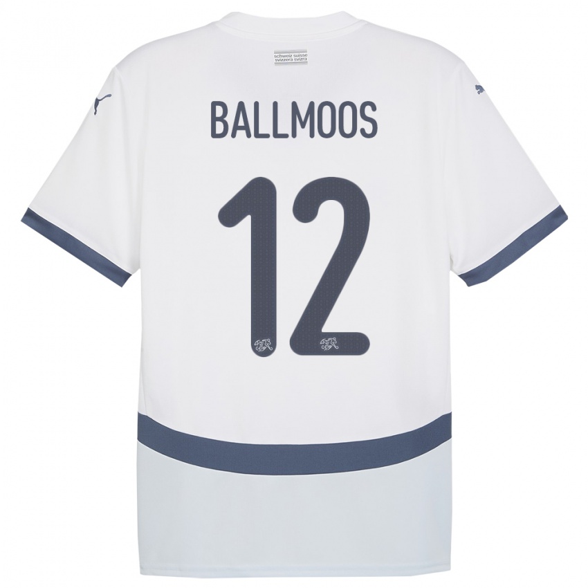 Hombre Camiseta Suiza David Von Ballmoos #12 Blanco 2ª Equipación 24-26 La Camisa Chile