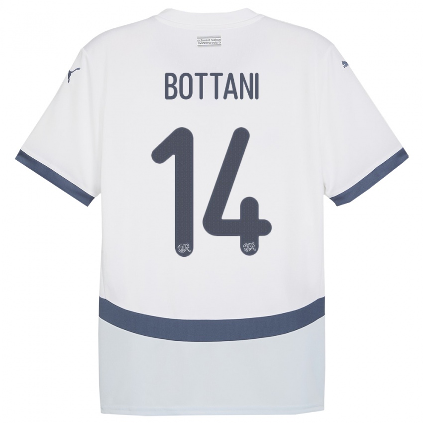 Hombre Camiseta Suiza Mattia Bottani #14 Blanco 2ª Equipación 24-26 La Camisa Chile