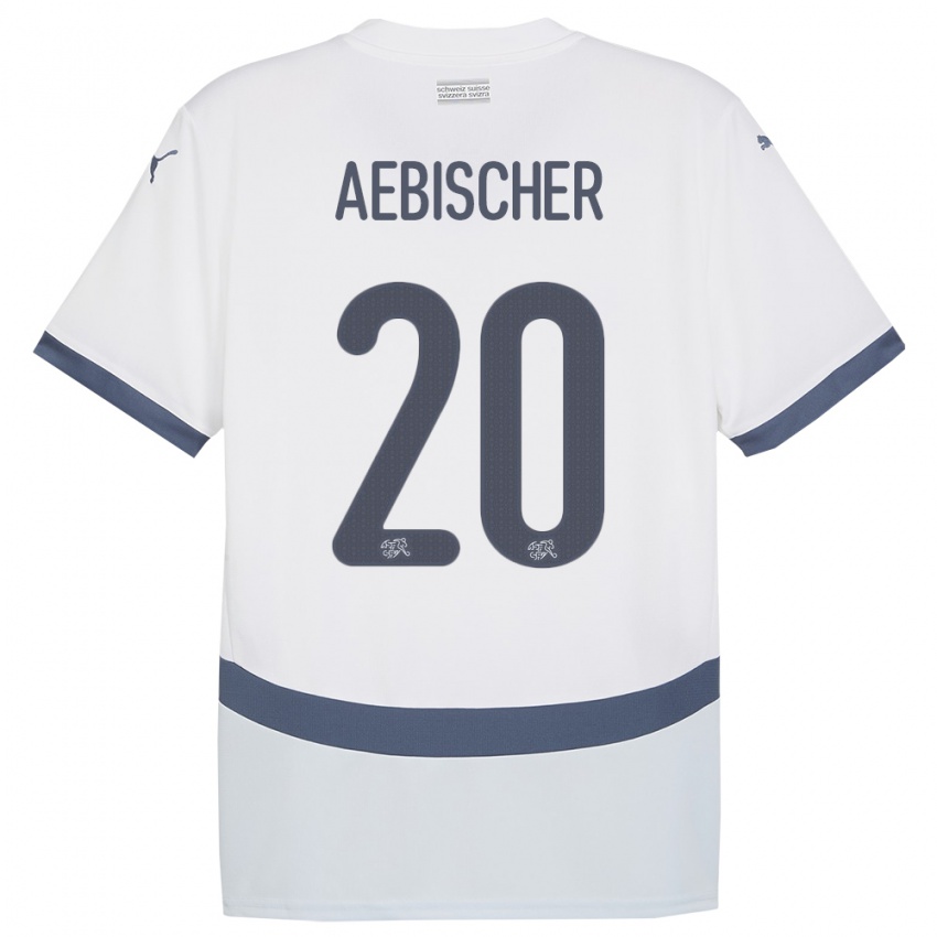 Hombre Camiseta Suiza Michel Aebischer #20 Blanco 2ª Equipación 24-26 La Camisa Chile