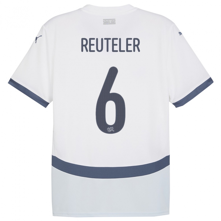 Hombre Camiseta Suiza Geraldine Reuteler #6 Blanco 2ª Equipación 24-26 La Camisa Chile