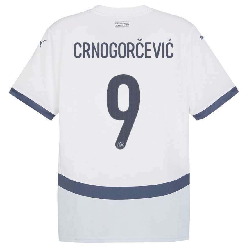 Hombre Camiseta Suiza Ana Maria Crnogorcevic #9 Blanco 2ª Equipación 24-26 La Camisa Chile