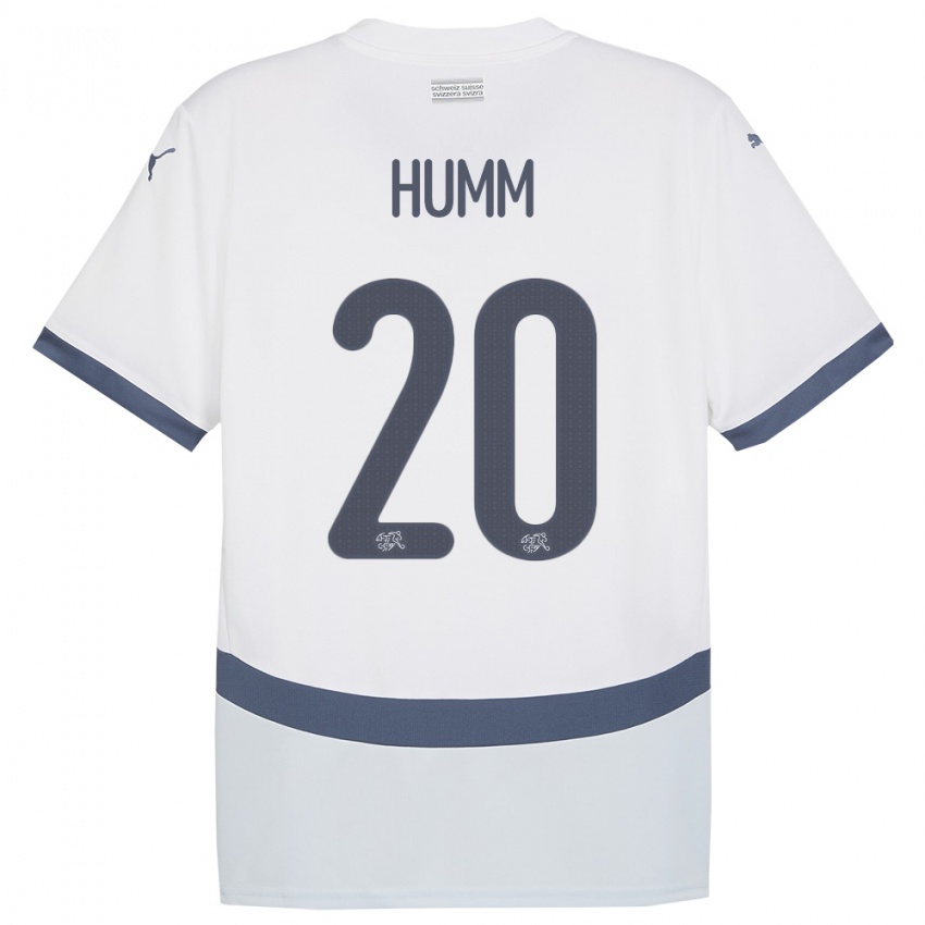 Hombre Camiseta Suiza Fabienne Humm #20 Blanco 2ª Equipación 24-26 La Camisa Chile