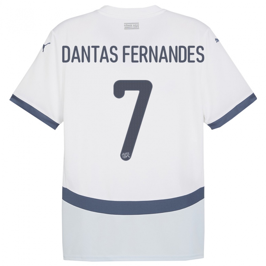 Hombre Camiseta Suiza Ronaldo Dantas Fernandes #7 Blanco 2ª Equipación 24-26 La Camisa Chile