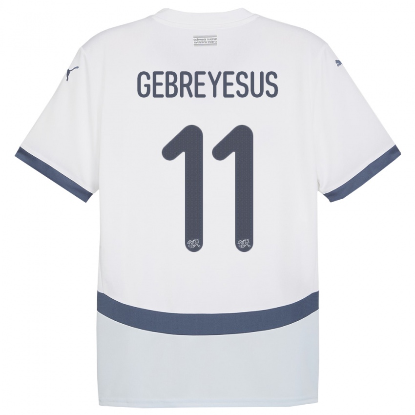Hombre Camiseta Suiza Esey Gebreyesus #11 Blanco 2ª Equipación 24-26 La Camisa Chile