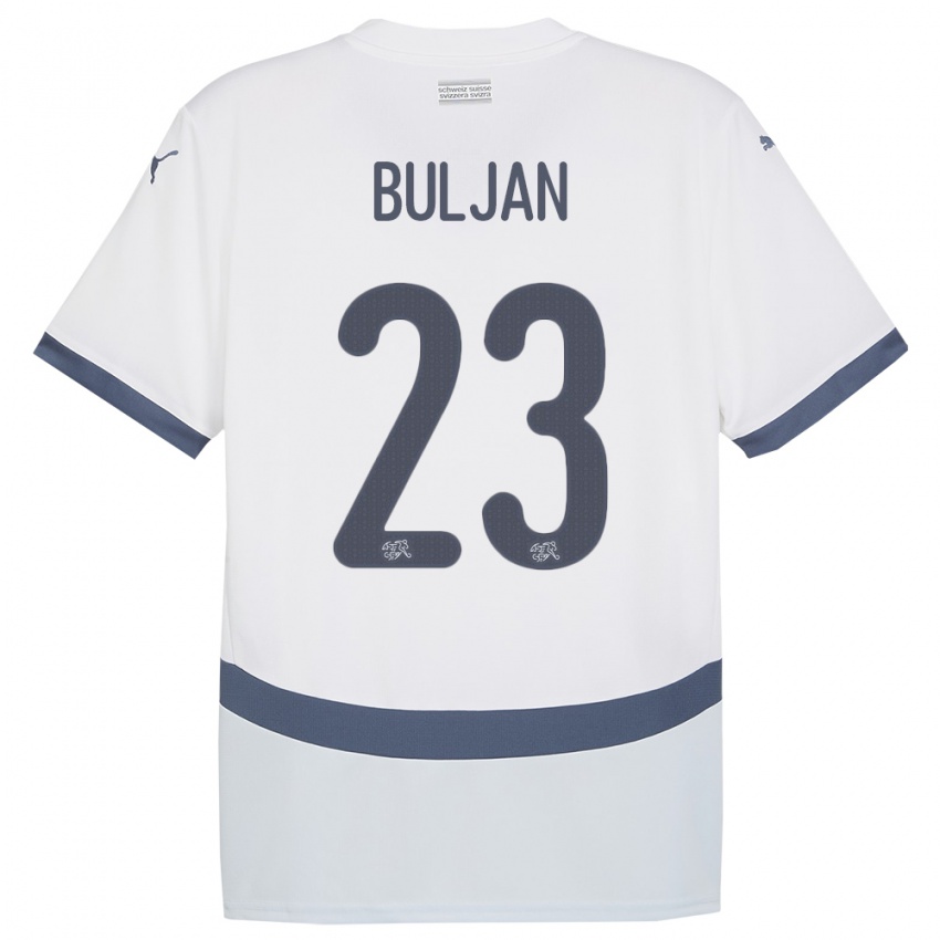 Hombre Camiseta Suiza Leo Buljan #23 Blanco 2ª Equipación 24-26 La Camisa Chile