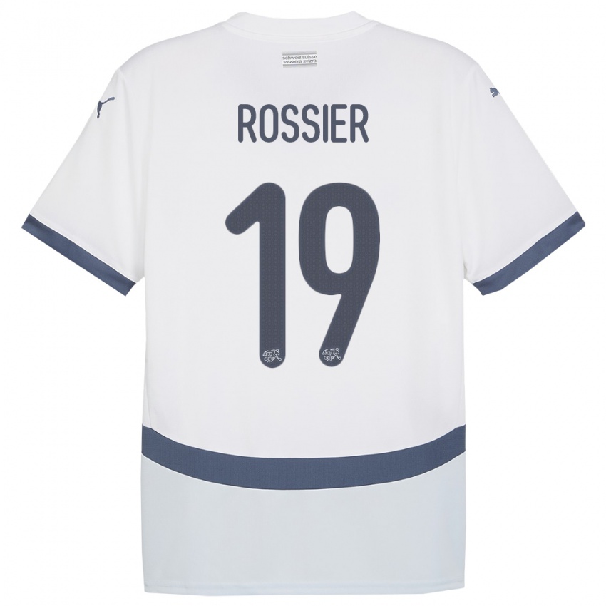 Hombre Camiseta Suiza Evan Rossier #19 Blanco 2ª Equipación 24-26 La Camisa Chile