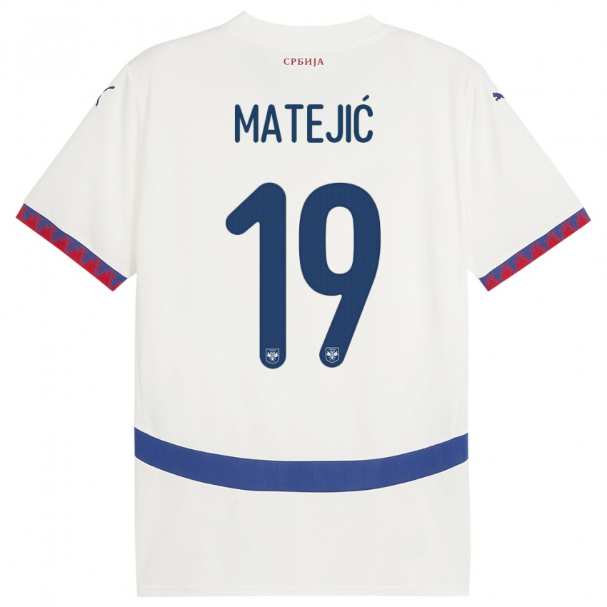 Hombre Camiseta Serbia Nina Matejic #19 Blanco 2ª Equipación 24-26 La Camisa Chile