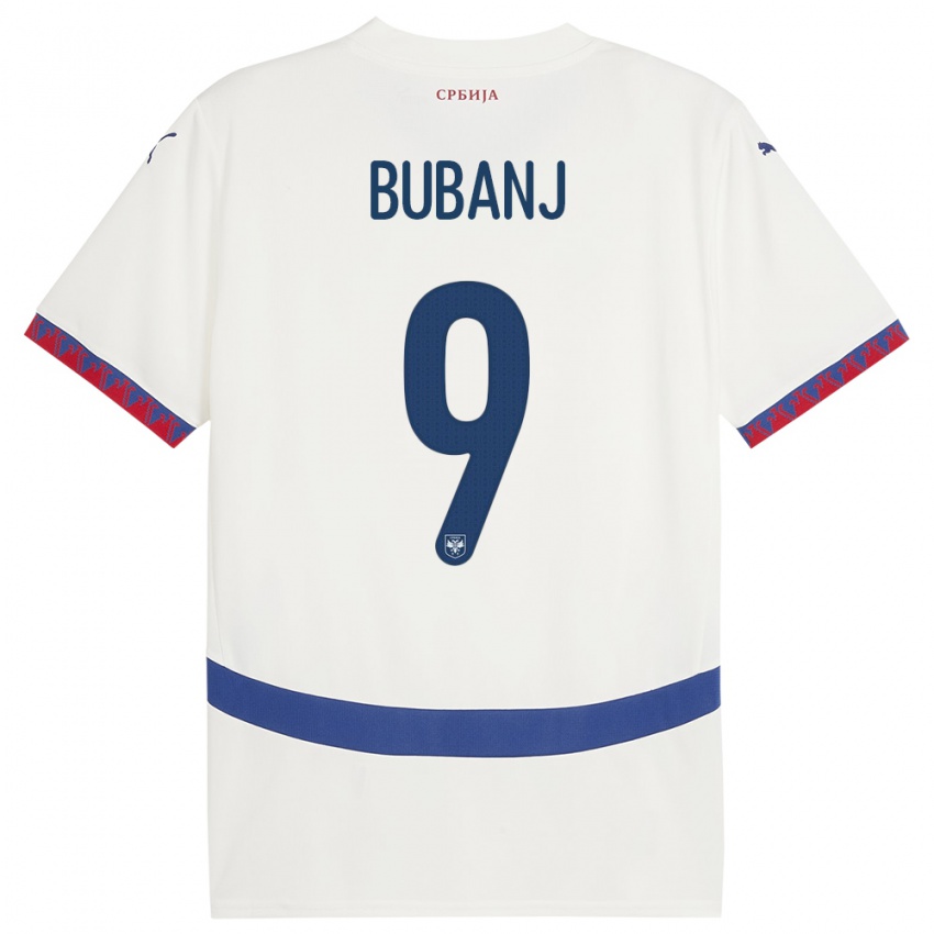 Hombre Camiseta Serbia Mateja Bubanj #9 Blanco 2ª Equipación 24-26 La Camisa Chile