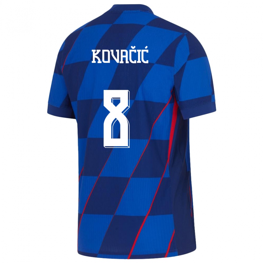 Hombre Camiseta Croacia Mateo Kovacic #8 Azul 2ª Equipación 24-26 La Camisa Chile