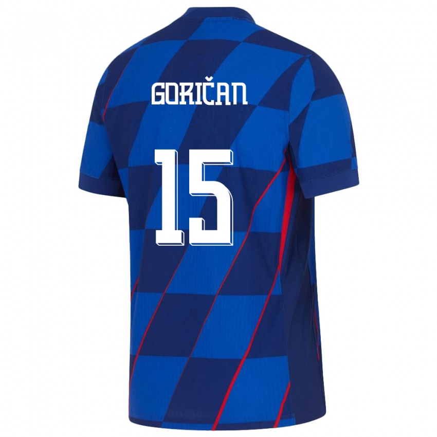 Hombre Camiseta Croacia Silvio Gorican #15 Azul 2ª Equipación 24-26 La Camisa Chile