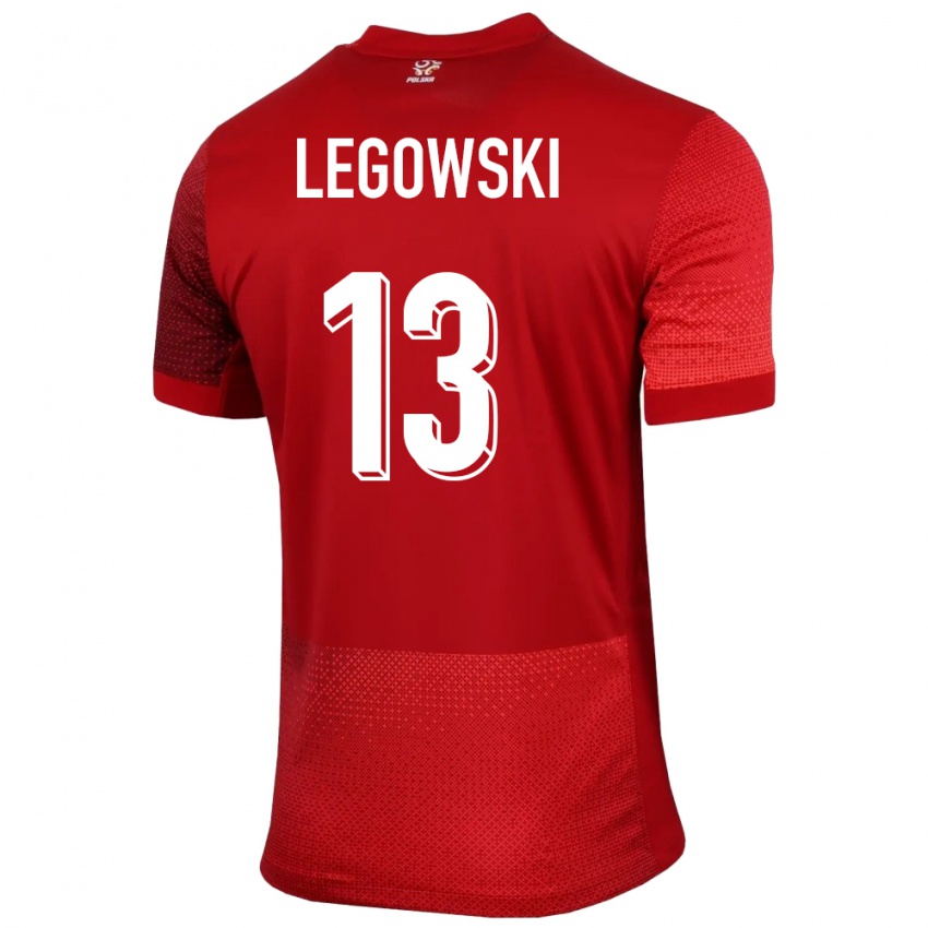 Hombre Camiseta Polonia Mateusz Legowski #13 Rojo 2ª Equipación 24-26 La Camisa Chile