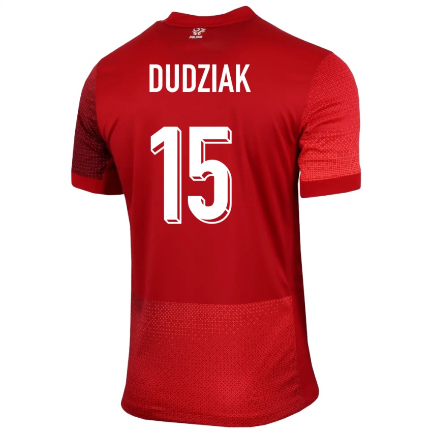 Hombre Camiseta Polonia Aleksandra Dudziak #15 Rojo 2ª Equipación 24-26 La Camisa Chile