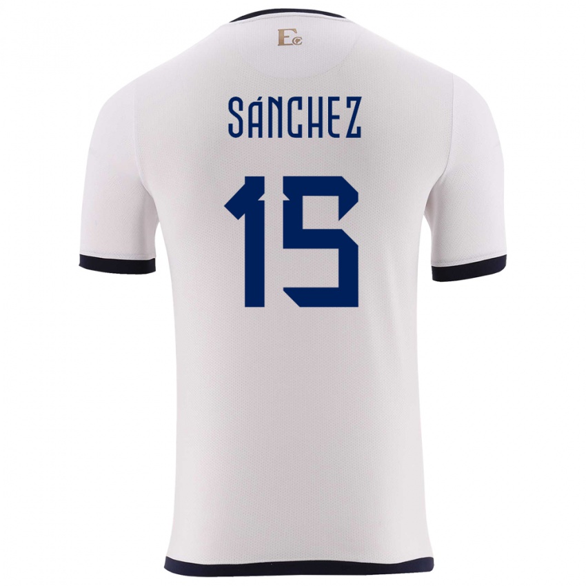 Hombre Camiseta Ecuador Juan Sanchez #15 Blanco 2ª Equipación 24-26 La Camisa Chile
