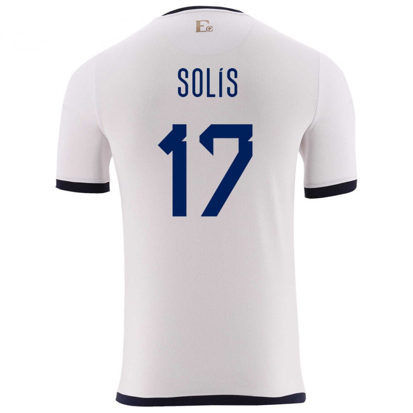 Hombre Camiseta Ecuador Mathias Solis #17 Blanco 2ª Equipación 24-26 La Camisa Chile