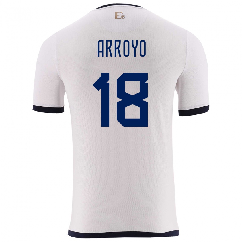 Hombre Camiseta Ecuador Jean Arroyo #18 Blanco 2ª Equipación 24-26 La Camisa Chile