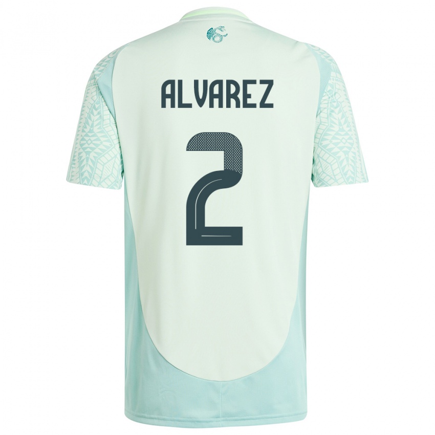 Hombre Camiseta México Kevin Alvarez #2 Lino Verde 2ª Equipación 24-26 La Camisa Chile