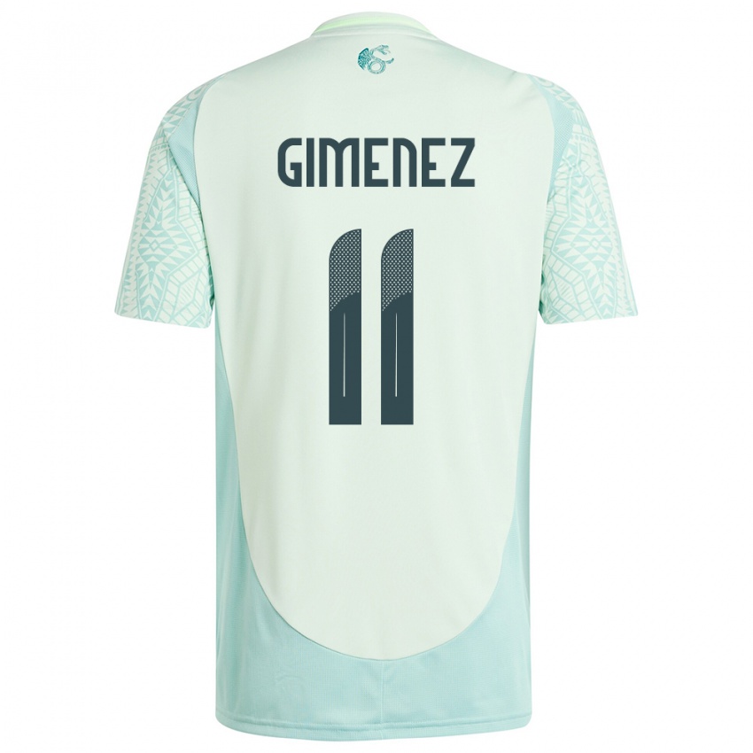 Hombre Camiseta México Santiago Gimenez #11 Lino Verde 2ª Equipación 24-26 La Camisa Chile