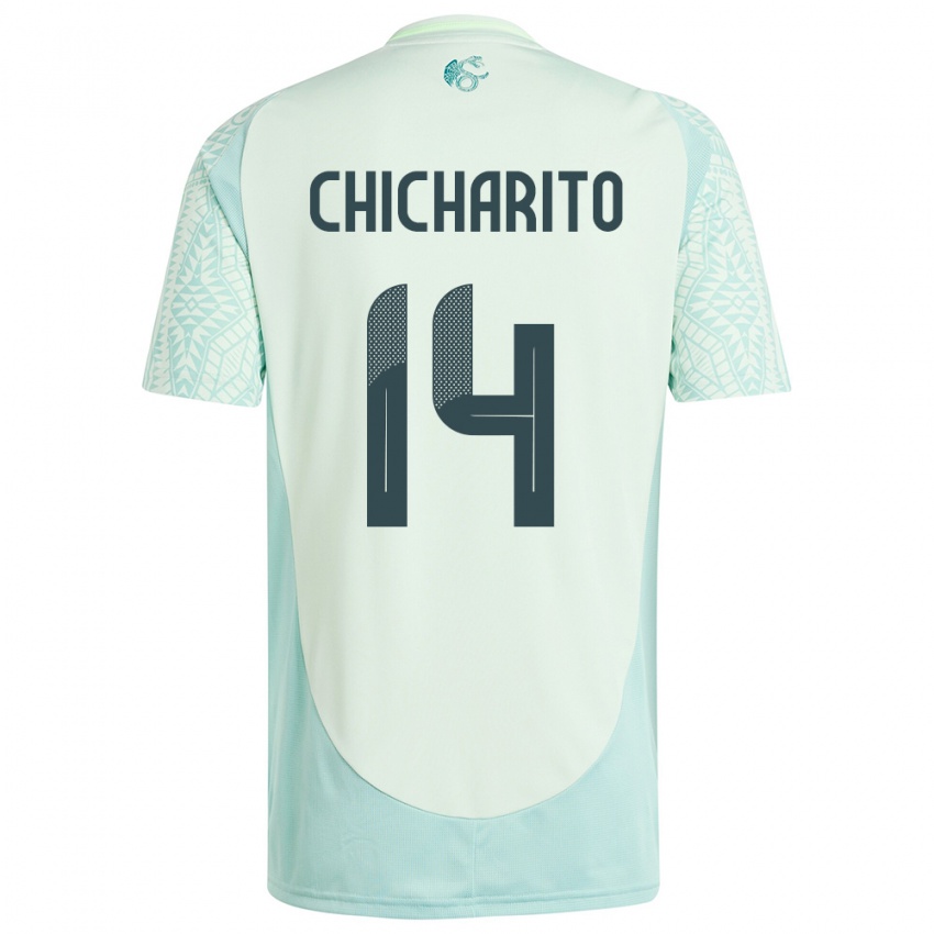 Hombre Camiseta México Chicharito #14 Lino Verde 2ª Equipación 24-26 La Camisa Chile