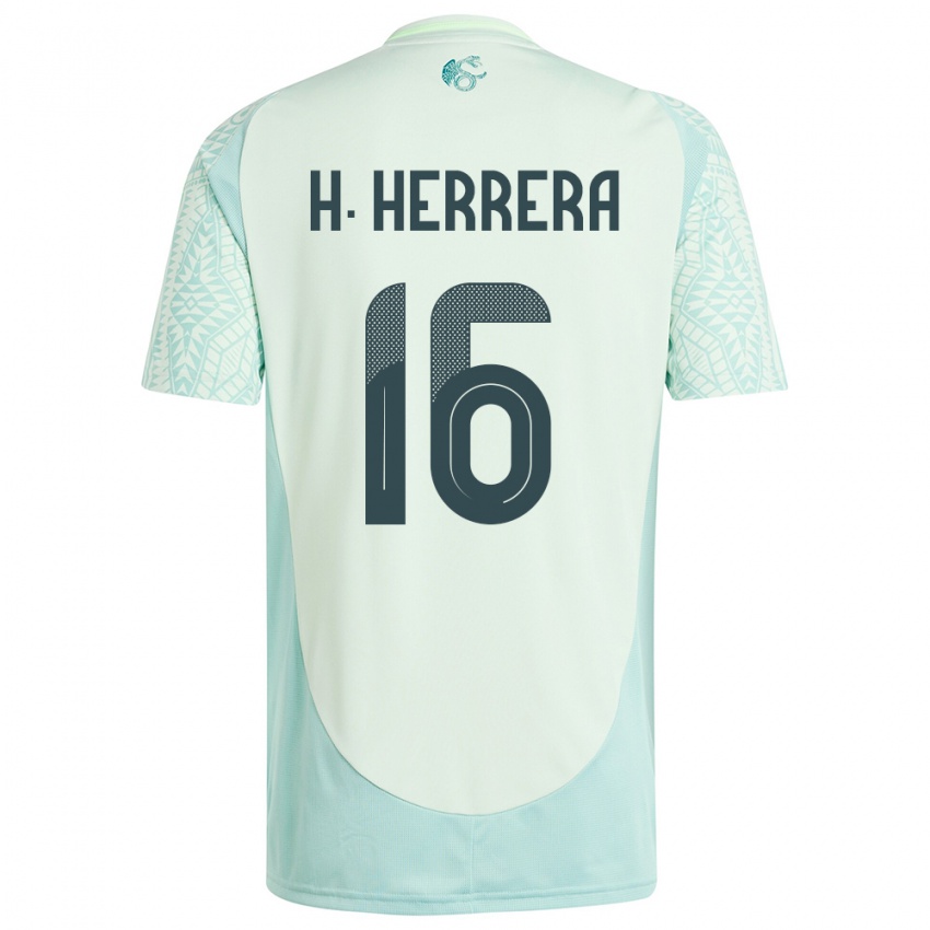 Hombre Camiseta México Hector Herrera #16 Lino Verde 2ª Equipación 24-26 La Camisa Chile