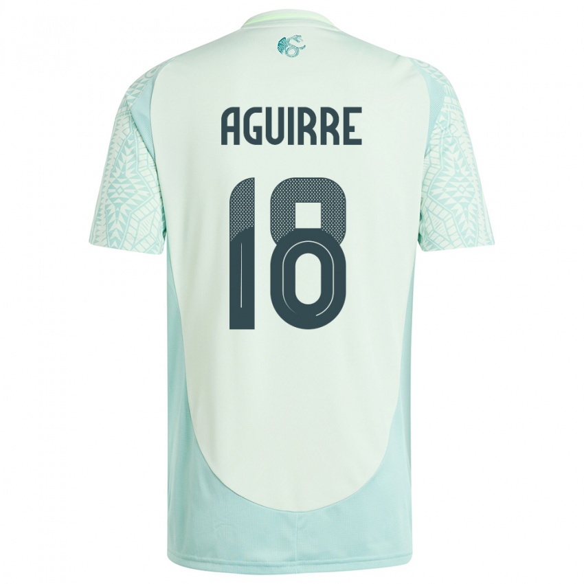 Hombre Camiseta México Eduardo Aguirre #18 Lino Verde 2ª Equipación 24-26 La Camisa Chile