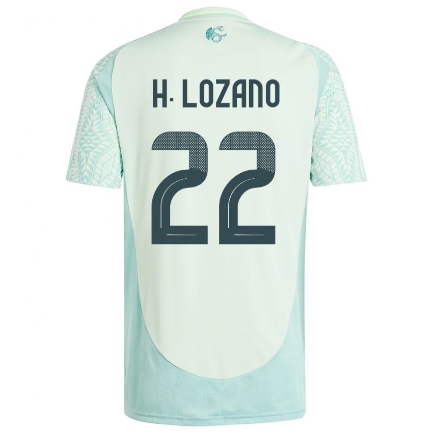 Hombre Camiseta México Hirving Lozano #22 Lino Verde 2ª Equipación 24-26 La Camisa Chile