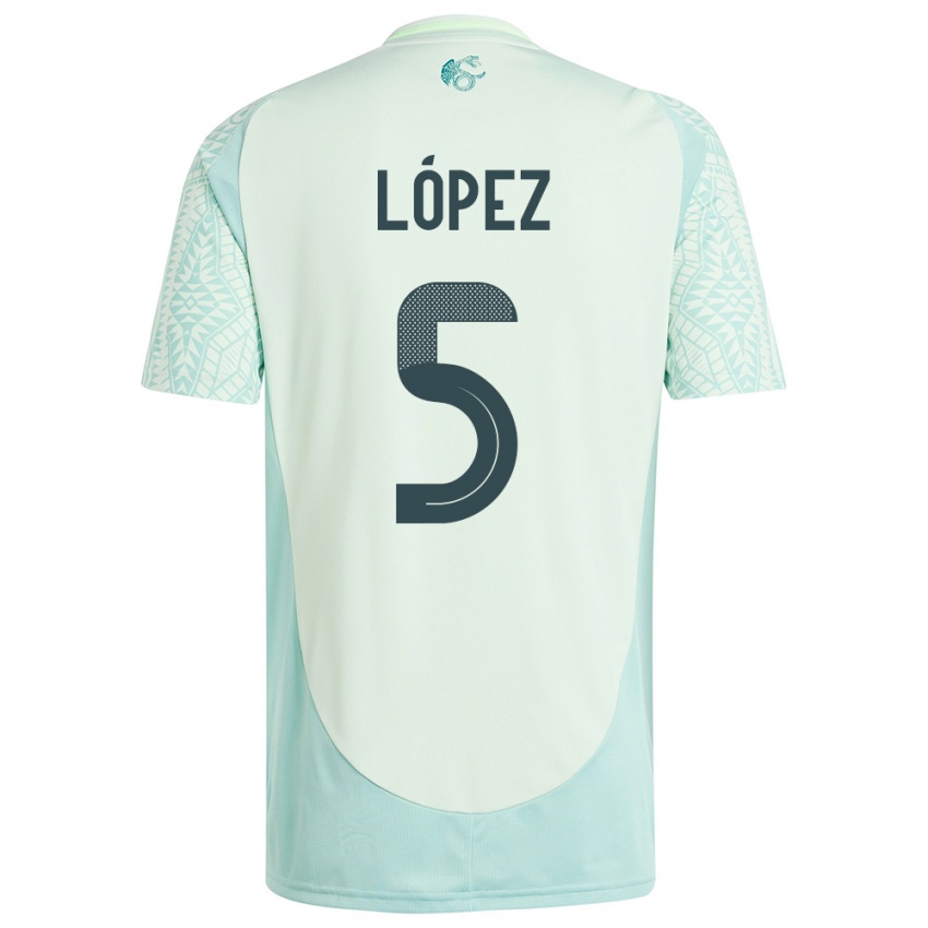 Hombre Camiseta México Jimena Lopez #5 Lino Verde 2ª Equipación 24-26 La Camisa Chile