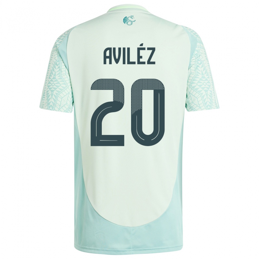 Hombre Camiseta México Aylin Avilez #20 Lino Verde 2ª Equipación 24-26 La Camisa Chile