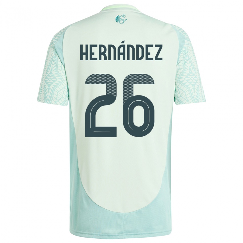 Hombre Camiseta México Nicolette Hernandez #26 Lino Verde 2ª Equipación 24-26 La Camisa Chile