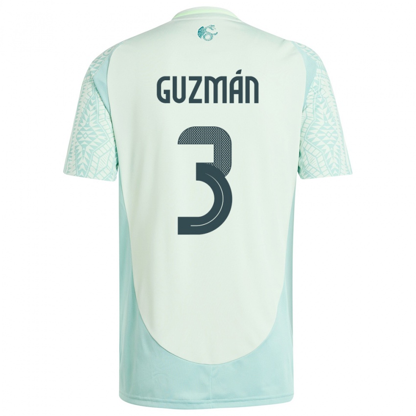 Hombre Camiseta México Victor Guzman #3 Lino Verde 2ª Equipación 24-26 La Camisa Chile