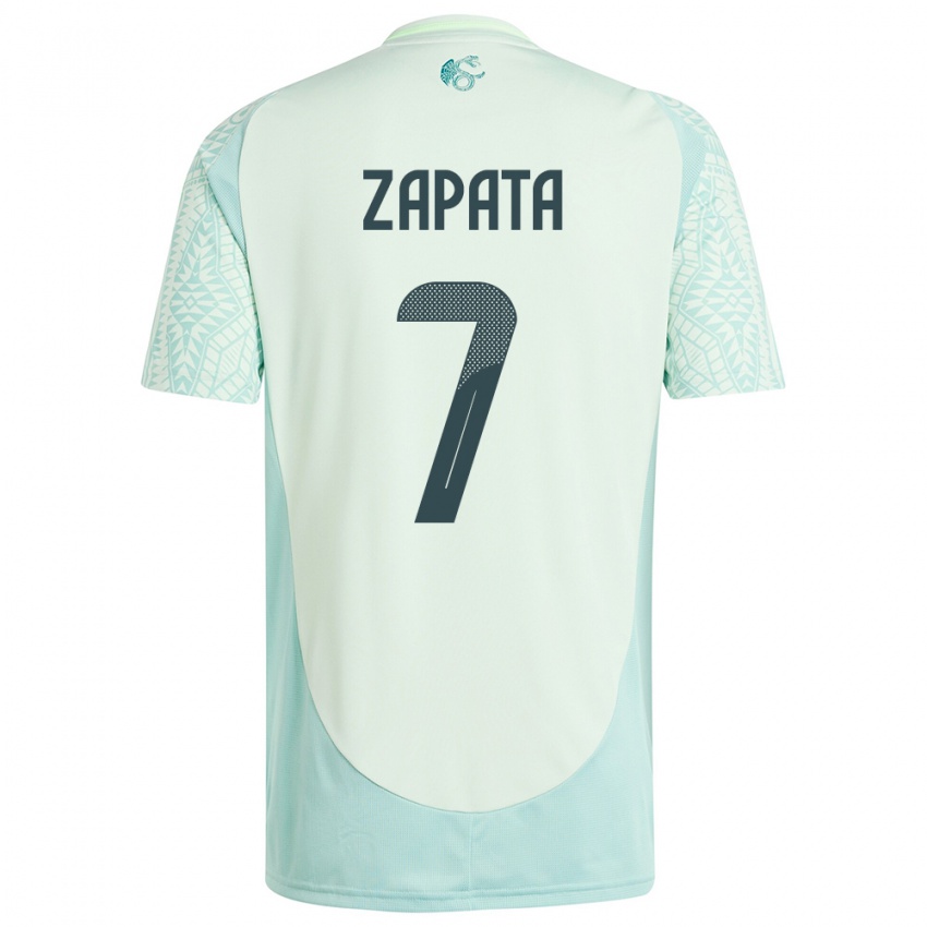 Hombre Camiseta México Angel Zapata #7 Lino Verde 2ª Equipación 24-26 La Camisa Chile