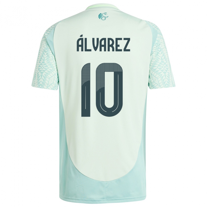 Hombre Camiseta México Efrain Alvarez #10 Lino Verde 2ª Equipación 24-26 La Camisa Chile