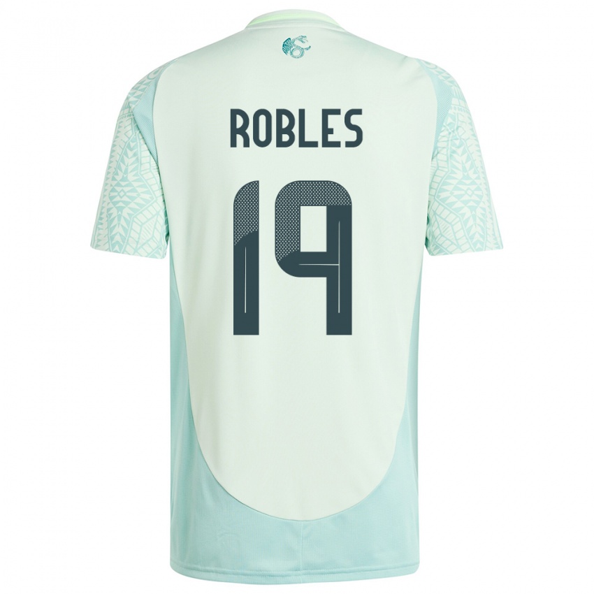 Hombre Camiseta México Angel Robles #19 Lino Verde 2ª Equipación 24-26 La Camisa Chile