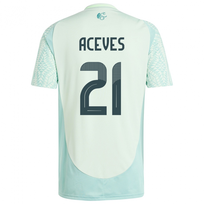 Hombre Camiseta México Daniel Aceves #21 Lino Verde 2ª Equipación 24-26 La Camisa Chile