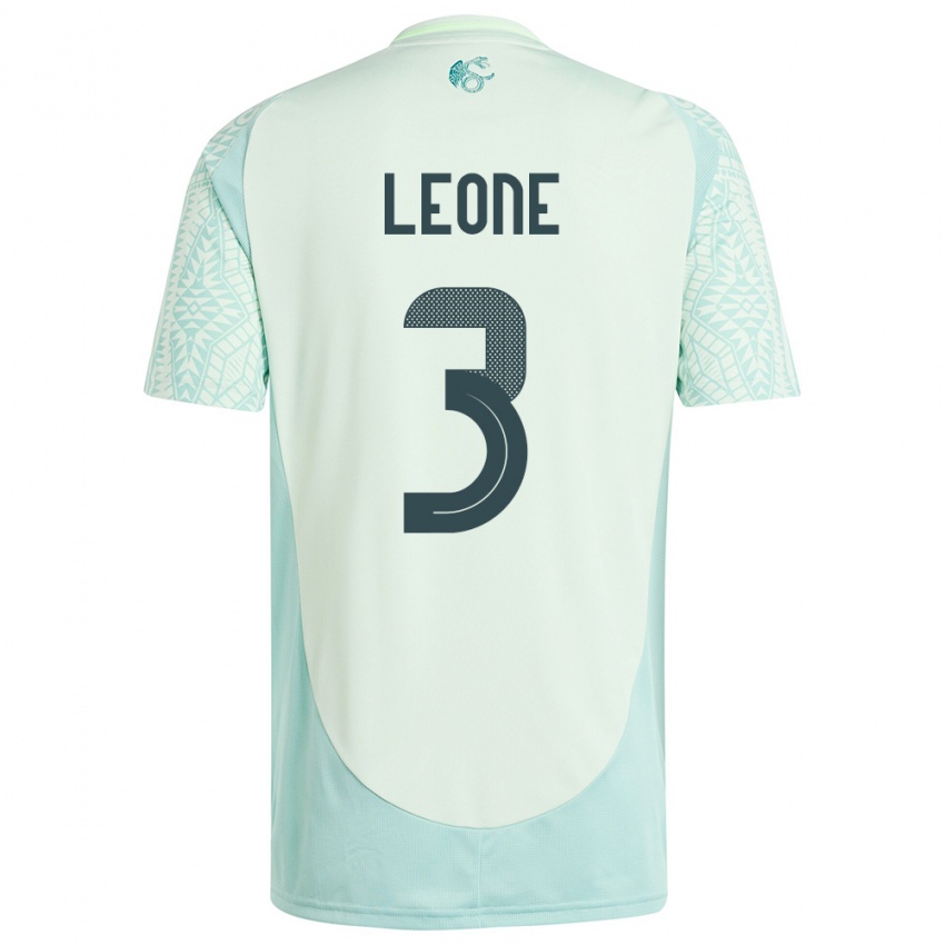 Hombre Camiseta México Antonio Leone #3 Lino Verde 2ª Equipación 24-26 La Camisa Chile