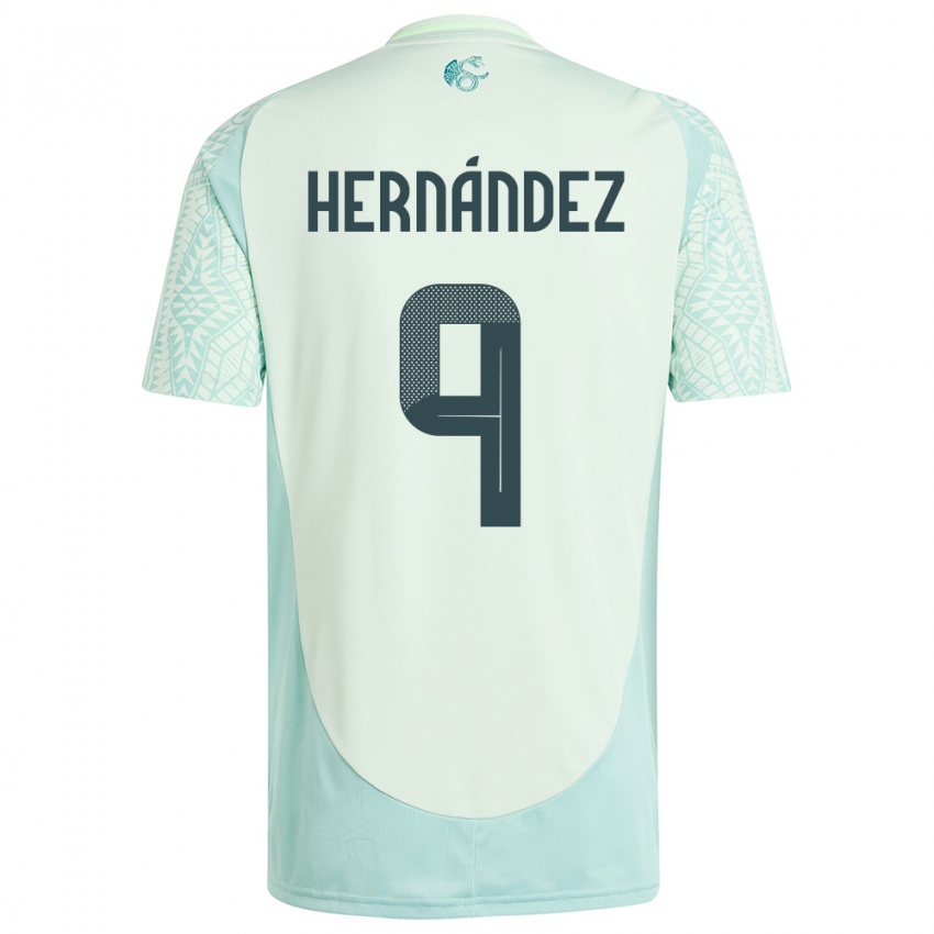 Hombre Camiseta México Jesus Hernandez #9 Lino Verde 2ª Equipación 24-26 La Camisa Chile