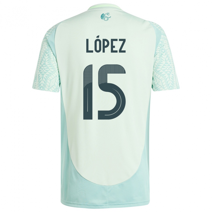 Hombre Camiseta México Everardo Lopez #15 Lino Verde 2ª Equipación 24-26 La Camisa Chile